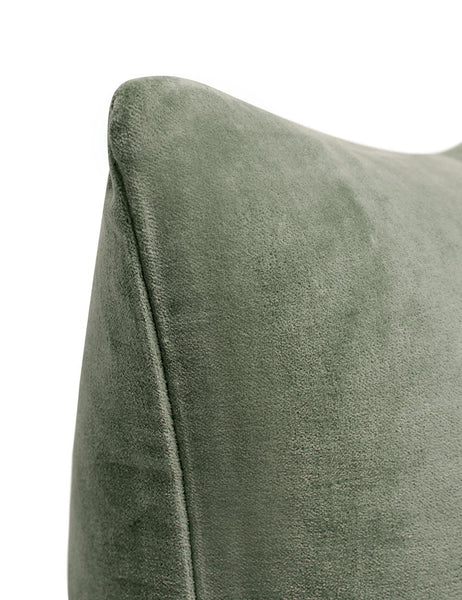 #color::moss #style::square  #fill type::with-feather-down-insert  #fill type::pillow-cover-only |   Corner of Charlotte Moss Green Square Velvet Pillow