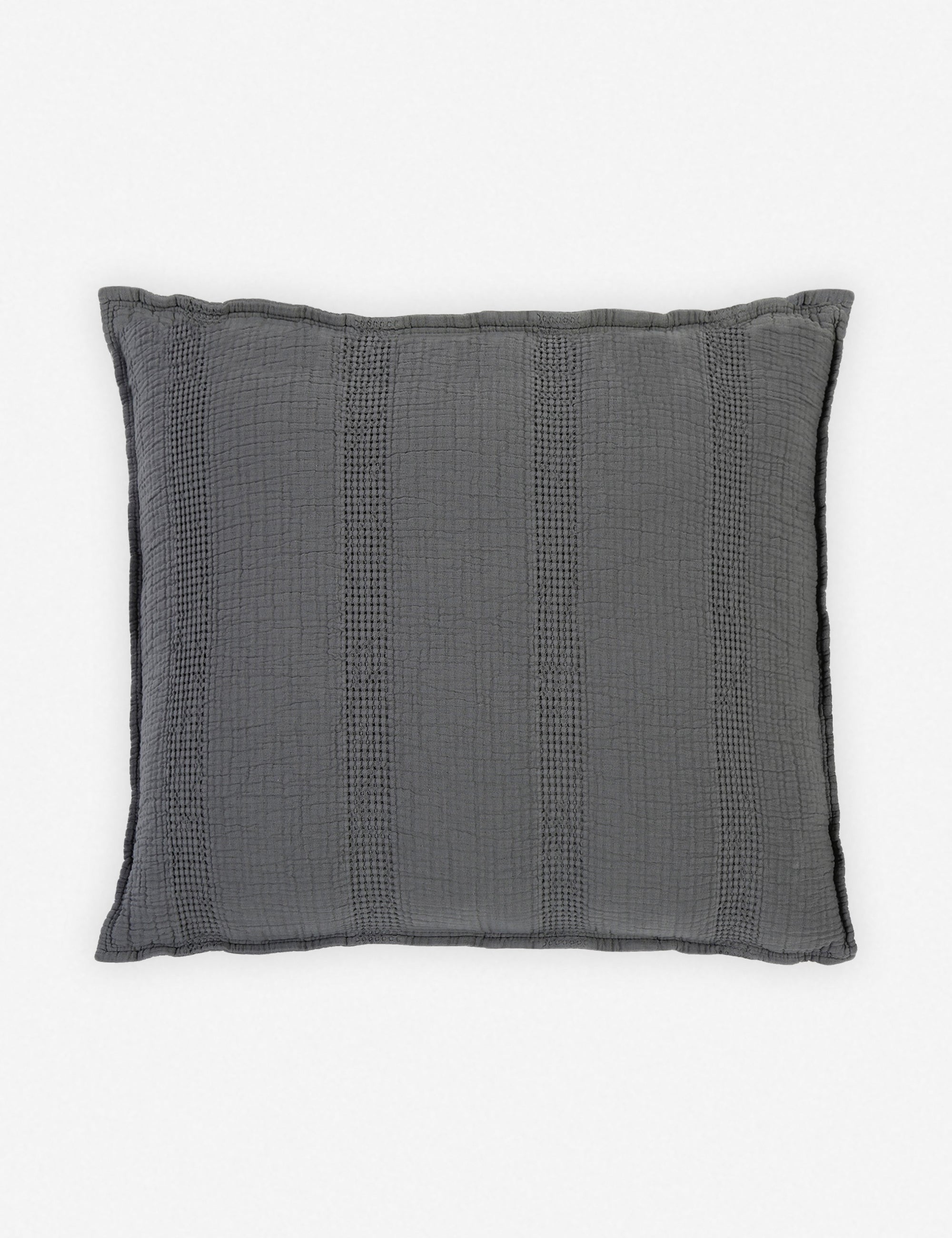Nantucket Cotton Matelasse Midnight Gray Euro Sham by Pom Pom at Home