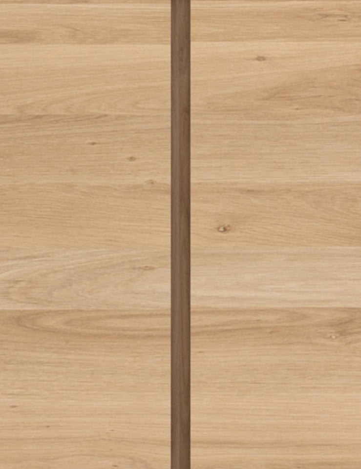 Close up of the wood construction of the Lark 2-Door Sideboard