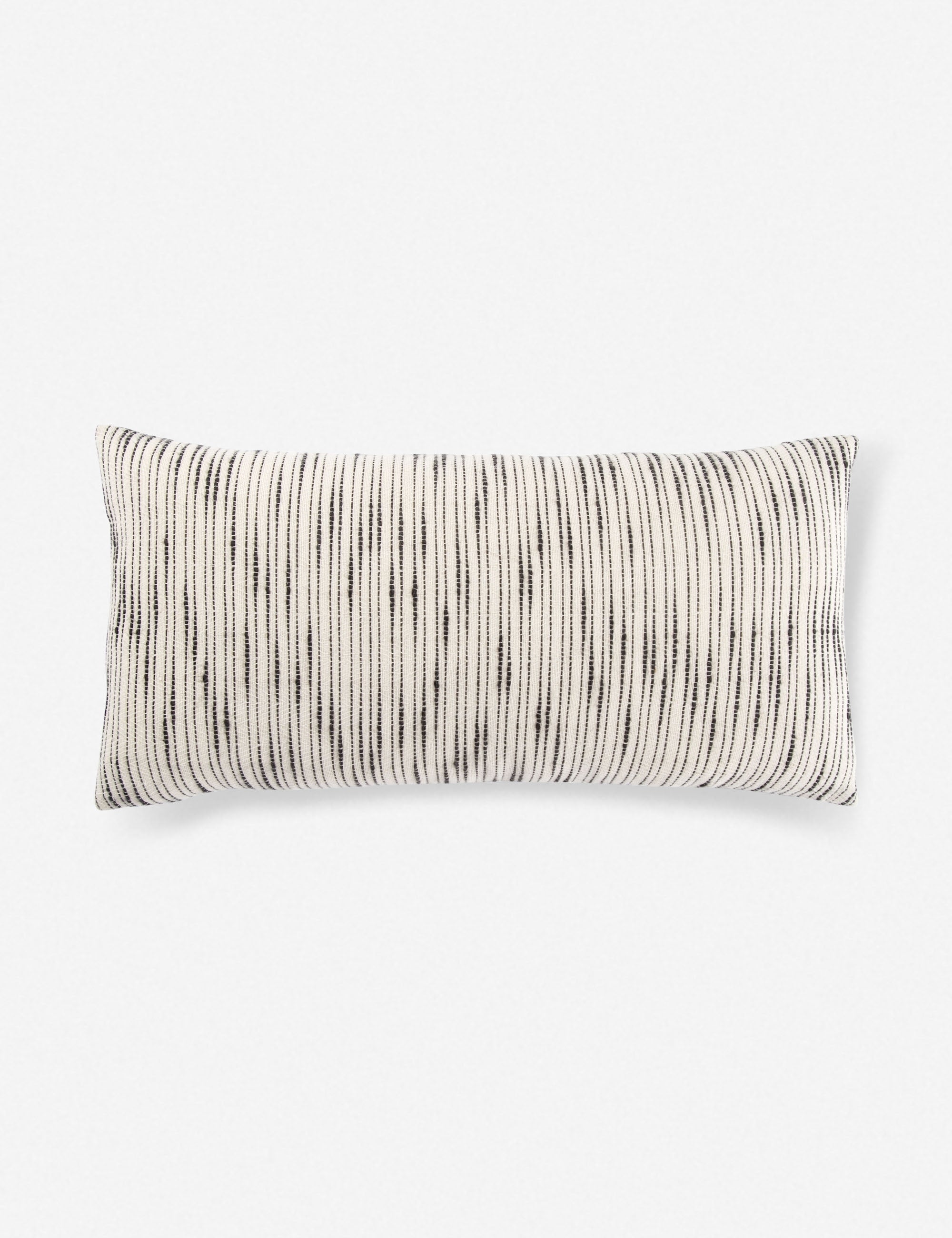Peregrine black and white marled striped lumbar pillow