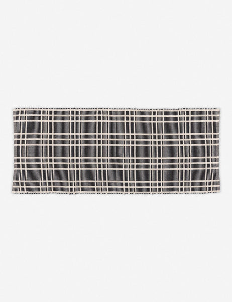 #size::2--x-5- | Rika black and white cotton machine washable mat with checkerboard pattern in its runner size
