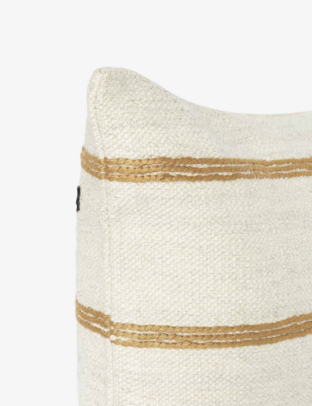 Corner of the Iconic ivory stripe square pillow