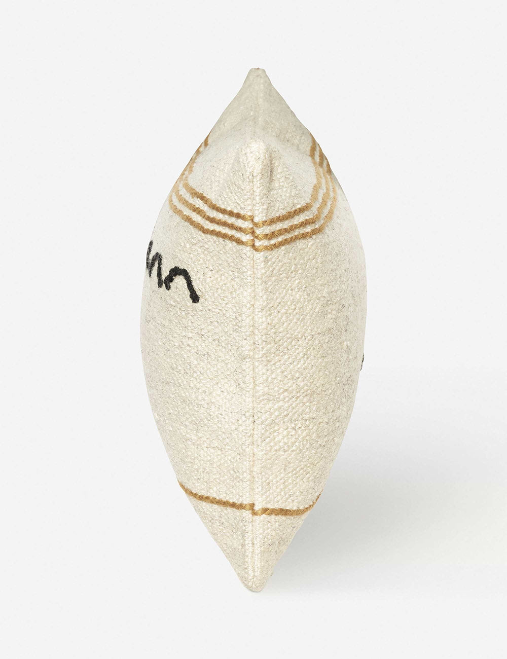 Side of the Iconic ivory stripe square pillow