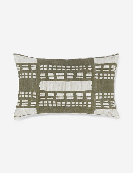 #size::12--x-20- | Stonewalk green geometric lumbar throw pillow by Élan Byrd