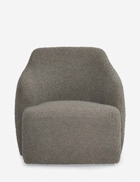 #color::gray-boucle | Tobi Gray Boucle swivel chair with a curved frame