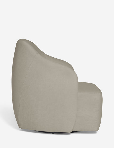#color::flax | Side of the Tobi Flax linen swivel chair